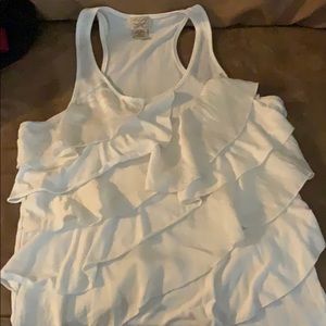 White Ruffle tank top